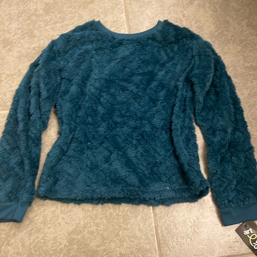 Fuzzy green sleepwear sweater